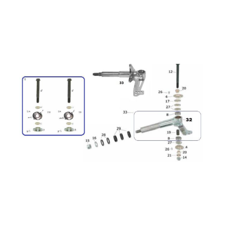 CKR Spindles & Components (10mm Kingpin)