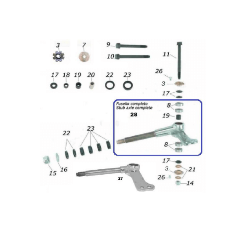 CKR Spindles & Components (8mm Kingpin, Non-Sniper)