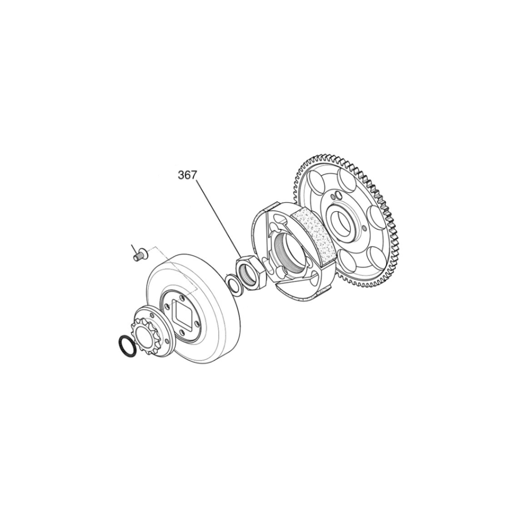 367 - KA 100 Starter Gear Locking Nut