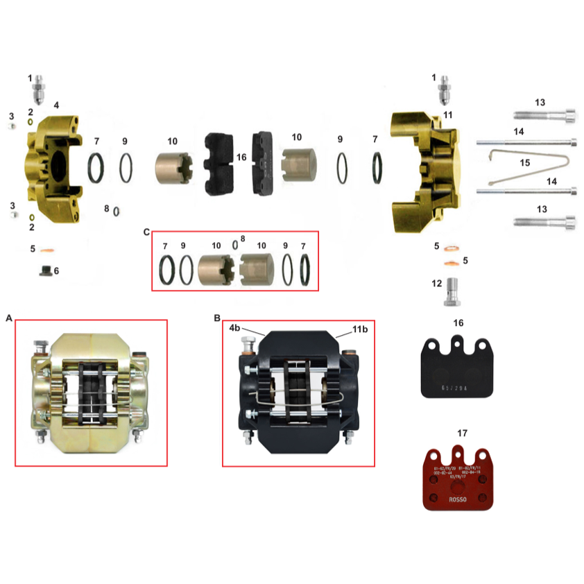 CRG V11 Rear Brake Caliper Components