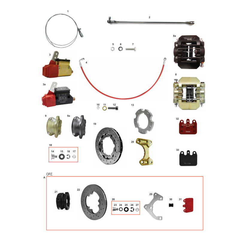 CRG V11 Rear Brake System Components
