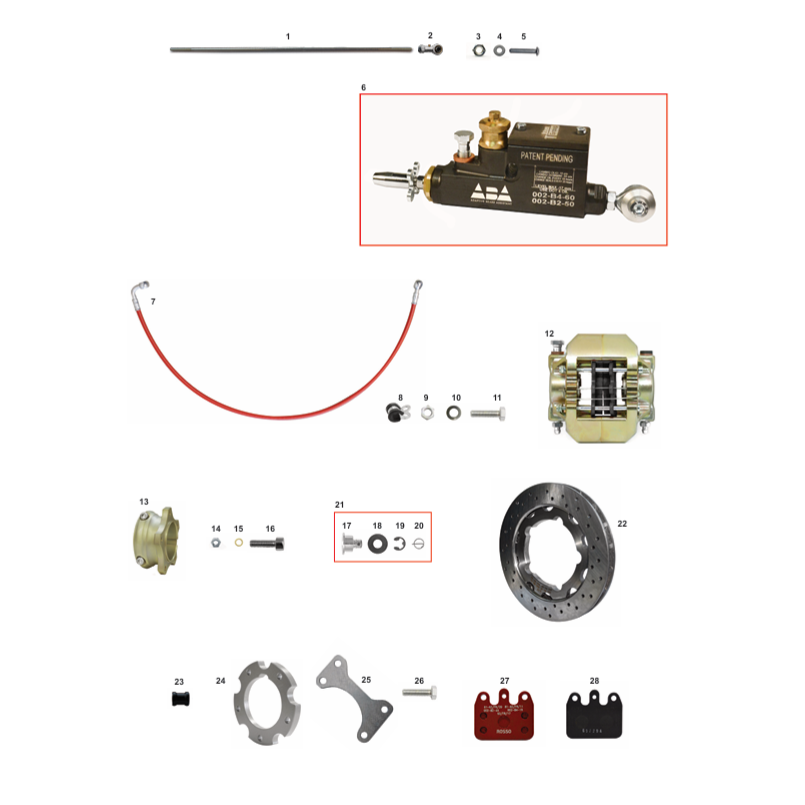 CRG V13 Rear Brake System Components