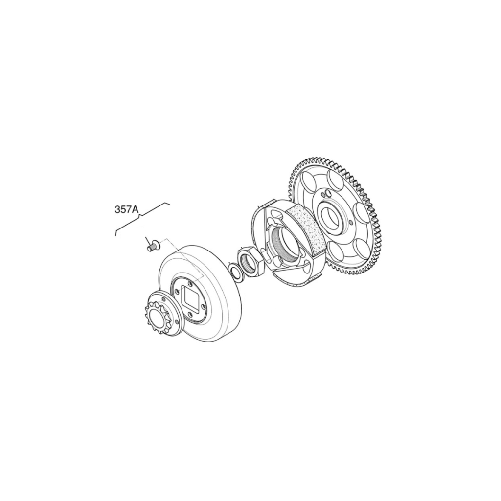 357A - KA 100 Clutch Drum and 12t Sprocket Kit